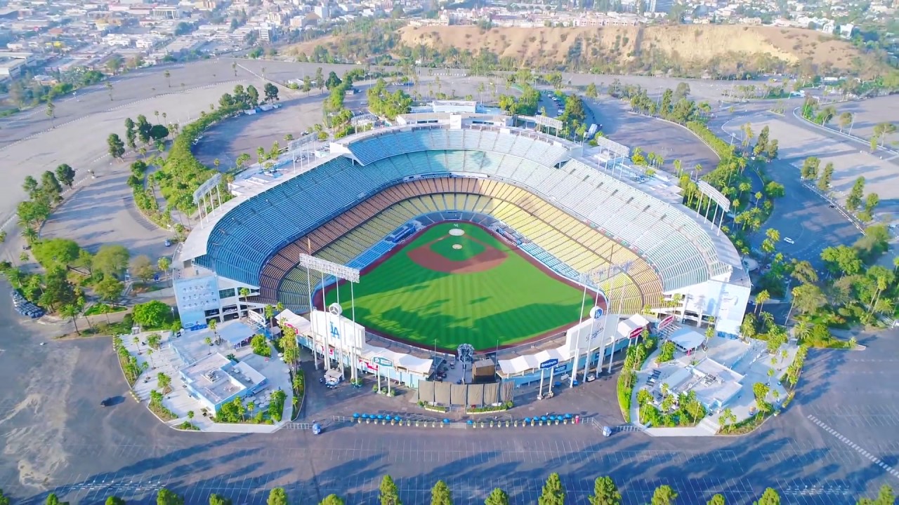 Los Angeles via Drone- Dodger Stadium