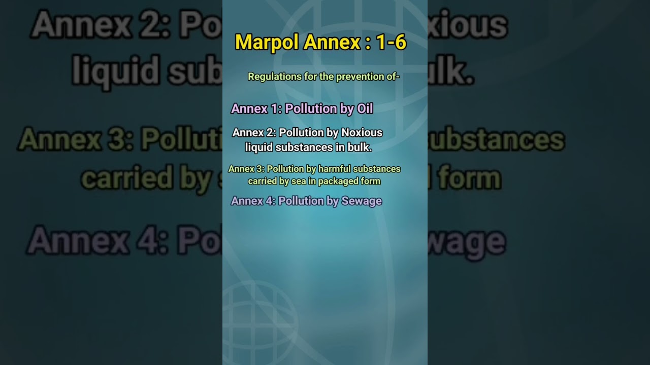 Marpol Annex 1-6   #marpol #Marpol_Annex  #Pollution #Marine_Engineering #COC_exams #ship