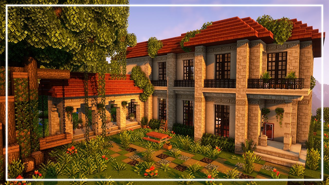 Minecraft || ✨ Como Construir una Casa Estilo Mediterr&aacute;neo ✨ || Mizuno's 16 Craft Resource Pack