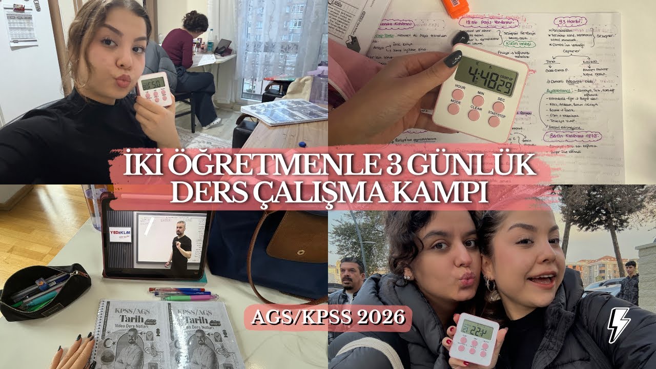 AGS/KPSS KAMPI iki öğretmenin 3 günlük ders çalışma kampına katılın, 6-5-7 saat çalıştık(manifesto)