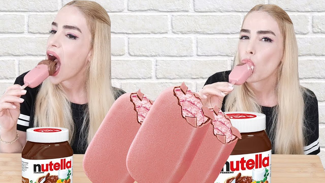 NUTELLA VE PEMBE MAGNUM MUKBANG | MUKBANG Türkçe