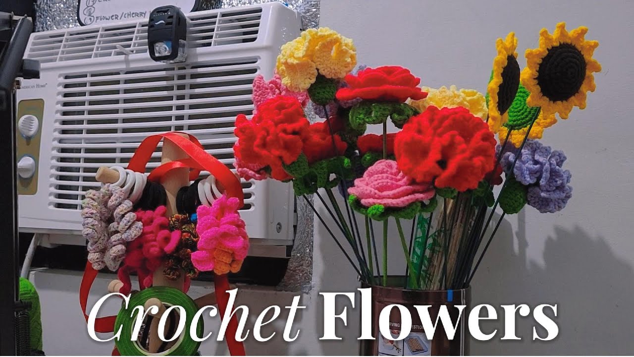 DIY Crochet Flowers | Beautiful Roses Sunflowers & Decorative Pieces