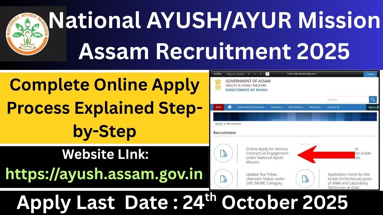 Ayush mission Assam| Ayur mitra assam recruitment 2025|Complete Online Apply Process Step by step