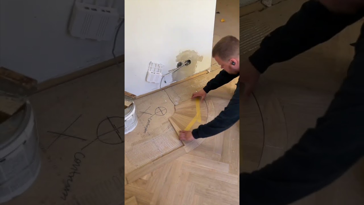 Nylagd fiskbensparkett med rundade friser
