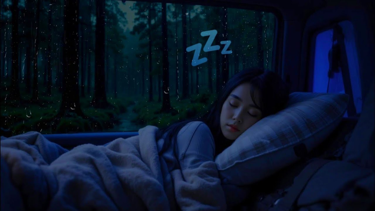 8H Perfect Sounds !! Fast Sleep Instantly - Rain & Thunder in a Cozy Car | Sleep Sounds - Relax Rain