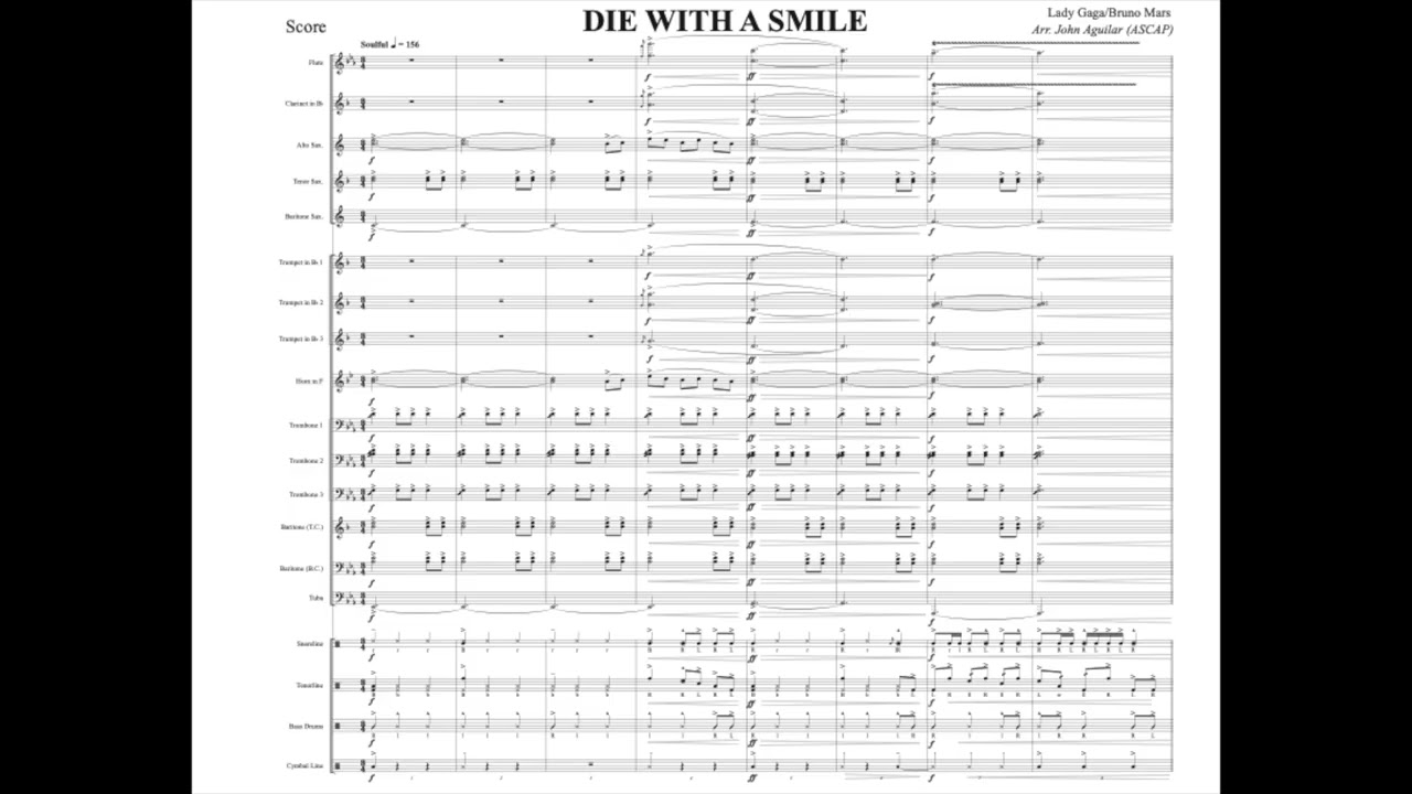Die With A Smile - Bruno Mars/Lady Gaga | Marching Band Arrangement by John Aguilar