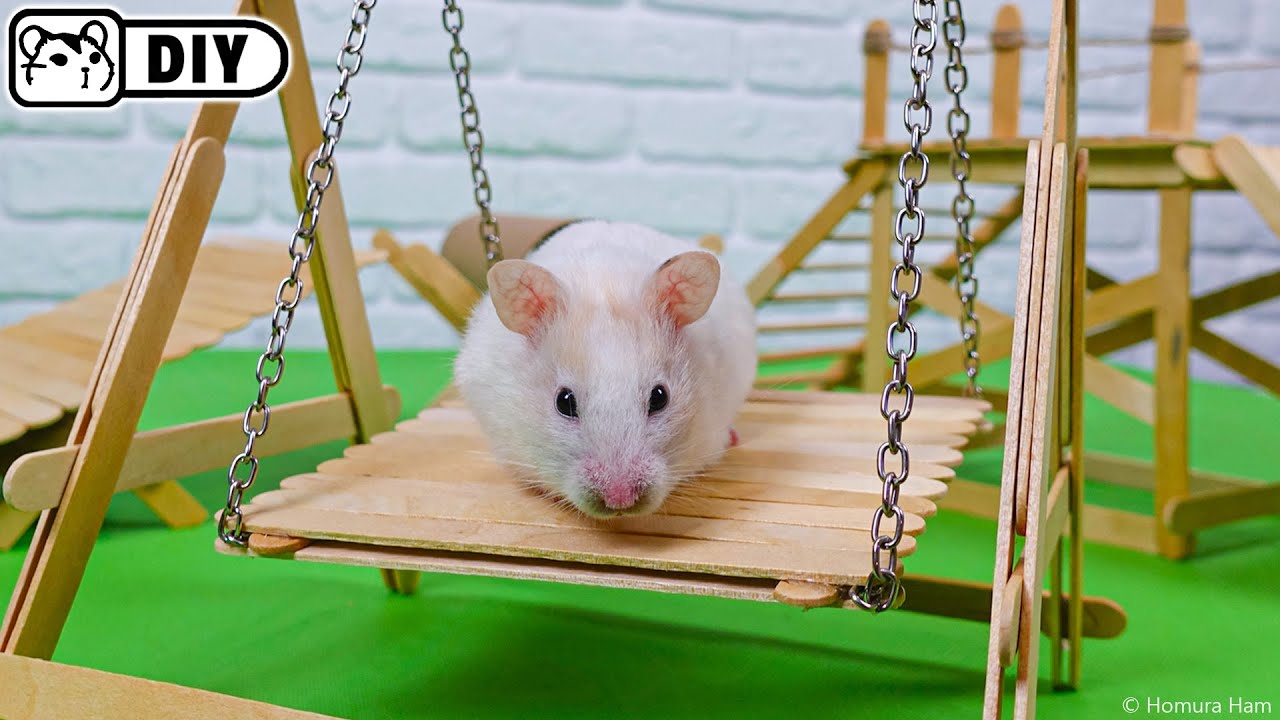 Сделай сам - игровая площадка для хомяка из палочек для мороженого 🐹 Хомура Хам