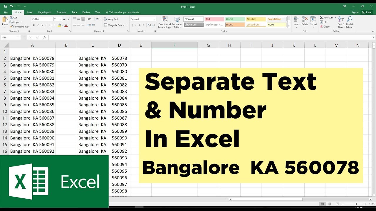 How to Separate Text and Numbers from a Cell in Excel | Microsoft Excel Tutorial