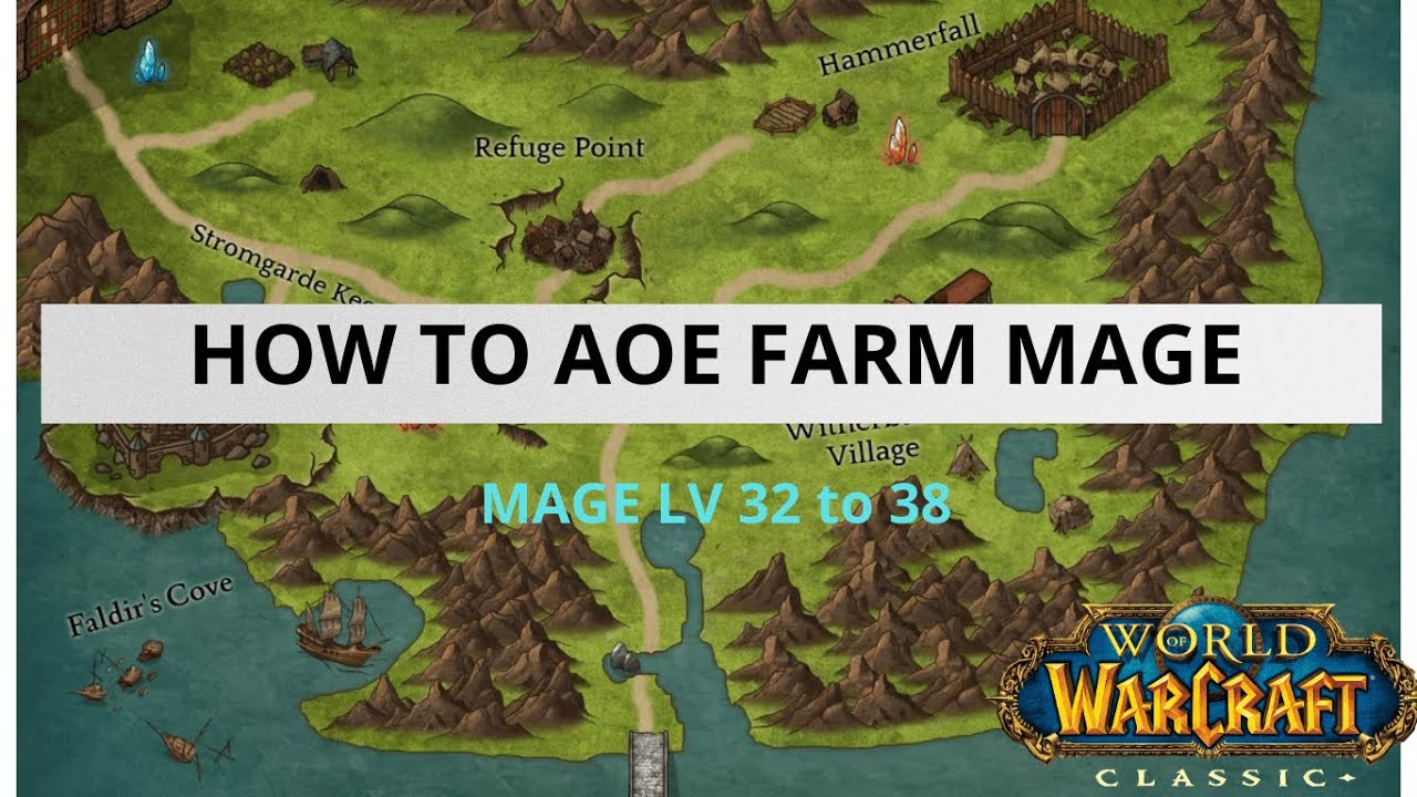 How to do AoE Farm Mage lv 32 to 38 Leveling WoW Classic
