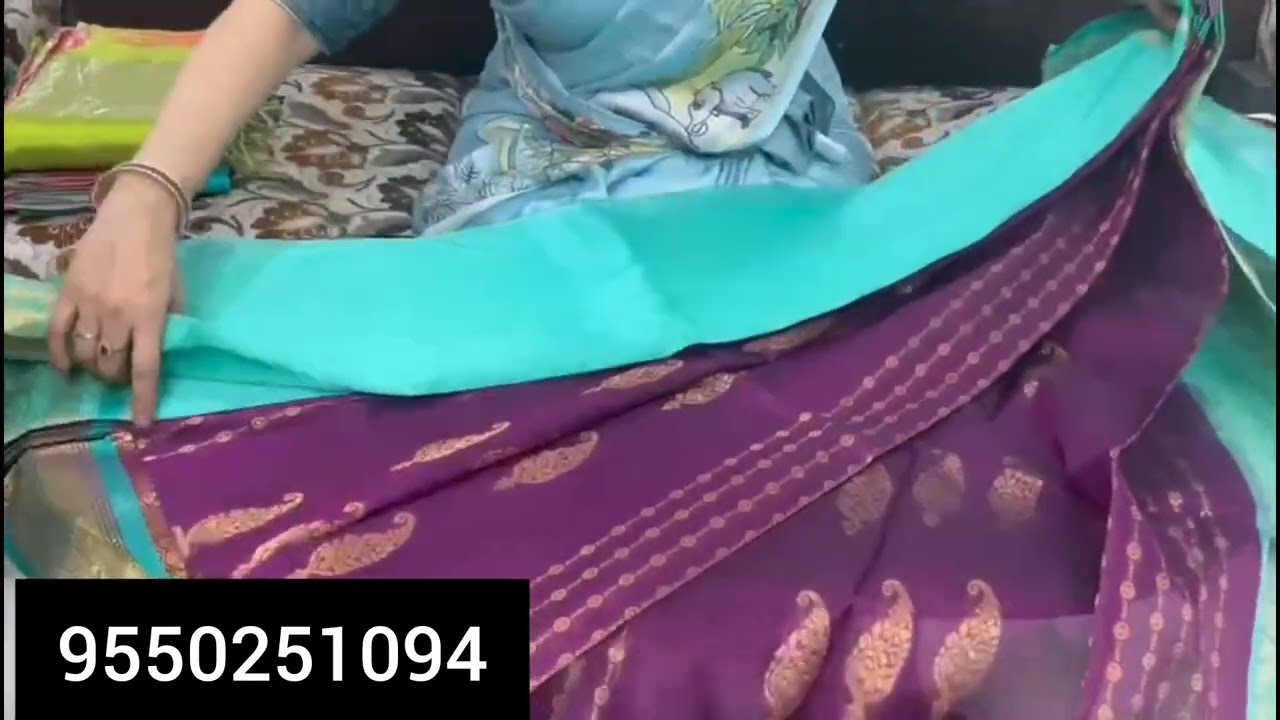 latest trading butiful special applique work Mangalagiri pattu sarees 