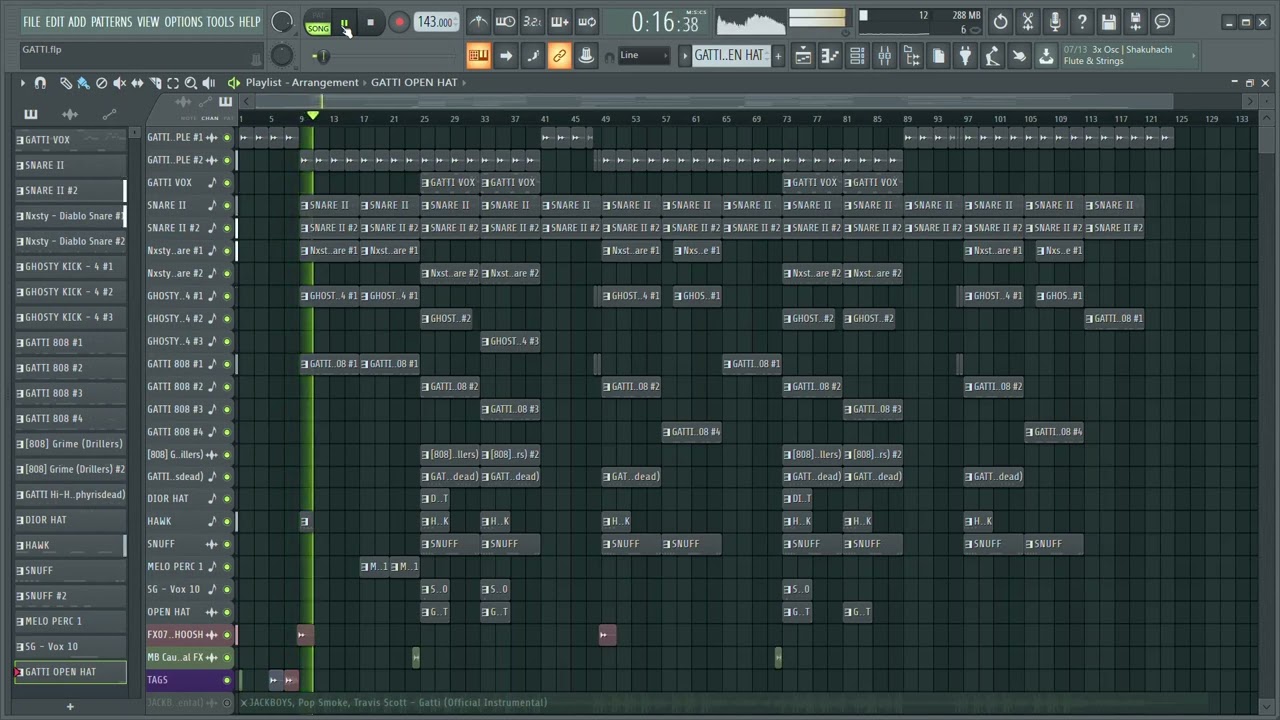 JACKBOYS, Pop Smoke, Travis Scott - GATTI FL STUDIO REMAKE DECONSTRUCTED/ (UPDATED)