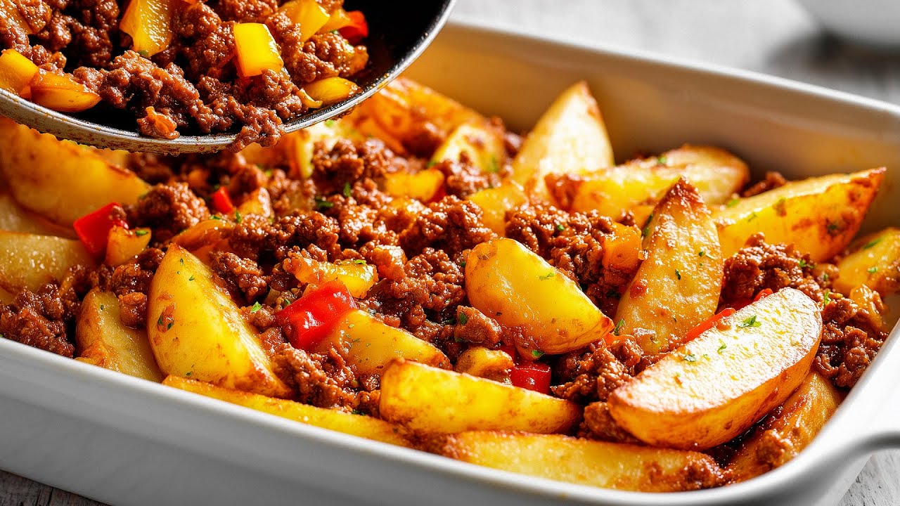 Easy Potato and ground Meat Bake Recipe Kids Love!