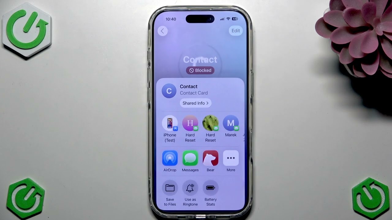 Как поделиться контактной информацией на iPhone 17?