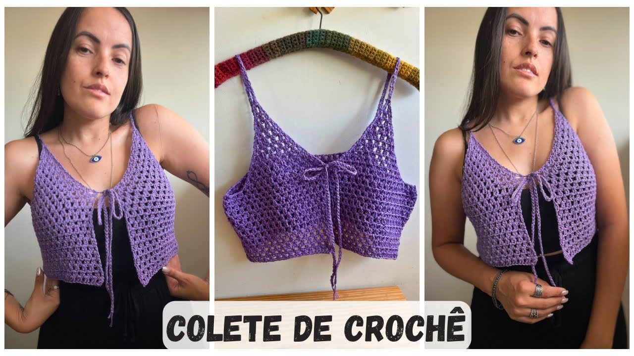 Colete de Croch&ecirc; Simples: Perfeito para o Ver&atilde;o!