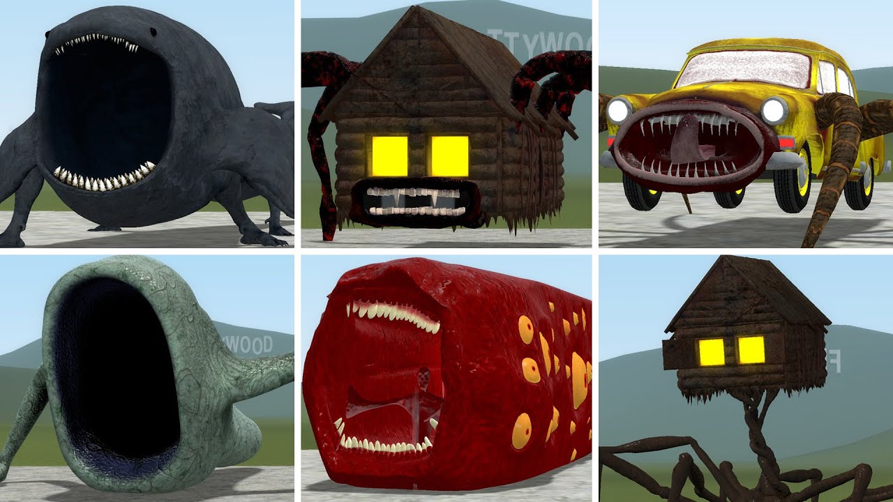 BLOOP, HOUSEHEAD BUS EATER, CAR EATER, SEA EATER, TRAIN EATER VS ALL TREVOR HENDERSON BATTLE In GMOD