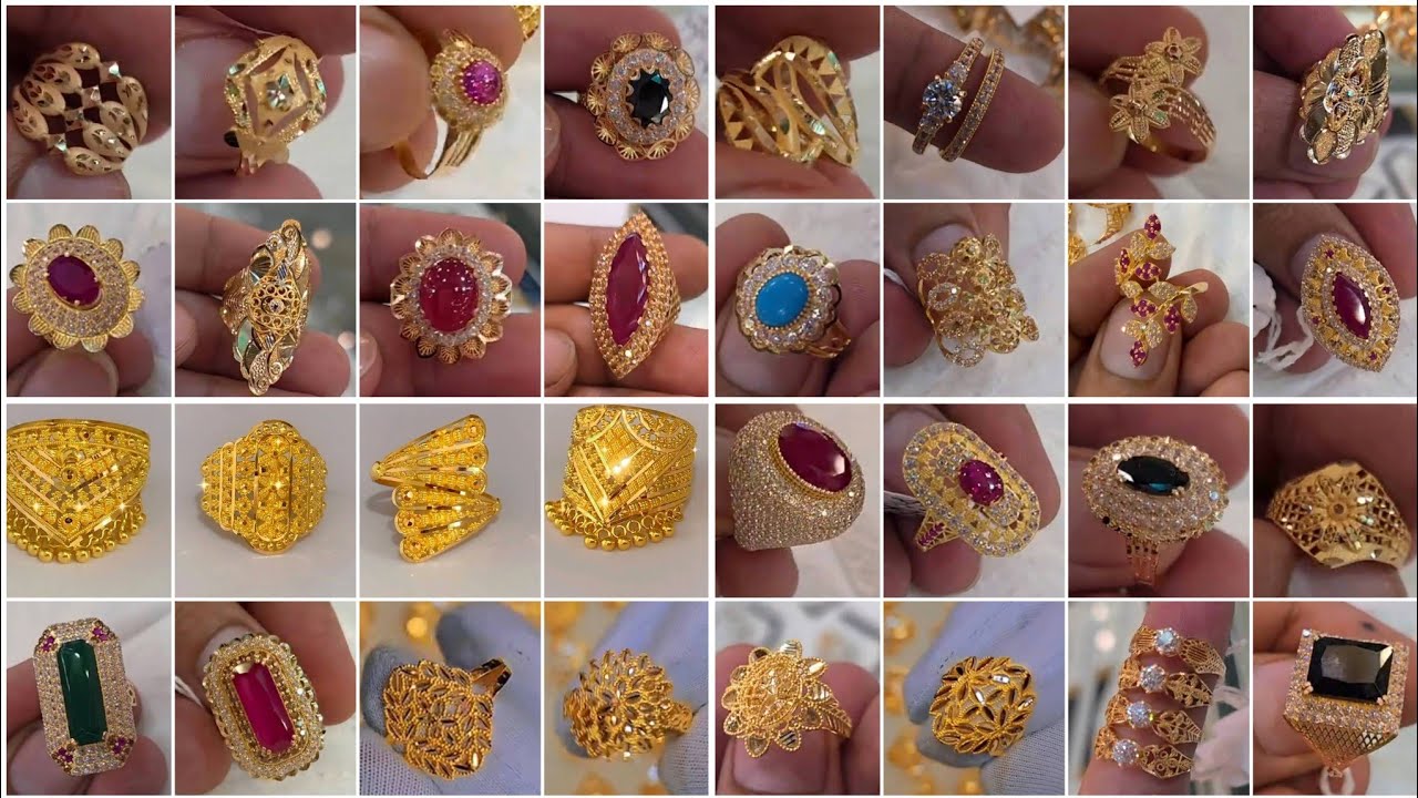 #2025 #viral #22k Gold Rings designs| One Stone Gold Ring designs for daily wear|Fancy Ring designs💕