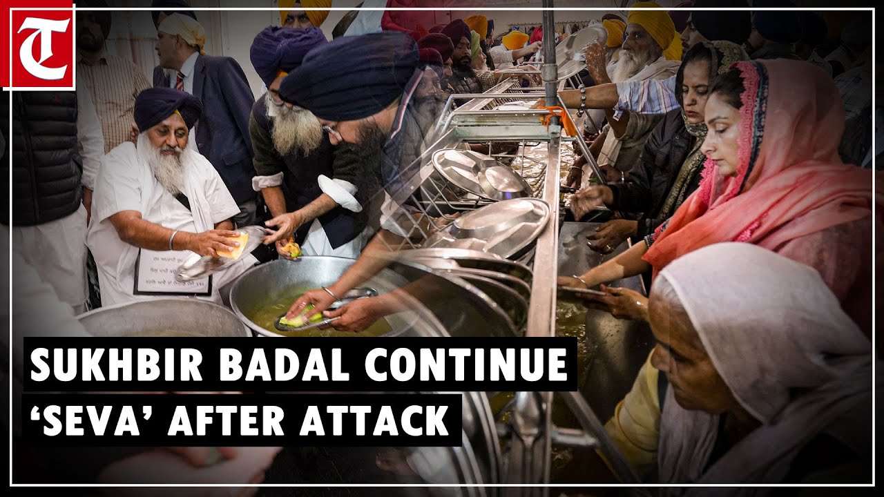 Sukhbir Singh Badal, other SAD leaders continue ‘seva’, wash utensils at Golden Temple after attack