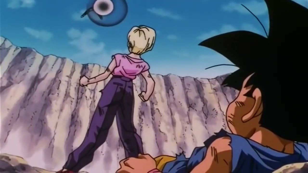 Numero 18 intenta salvar a goku peque&ntilde;o de super numero 17 drag&oacute;n ball GT