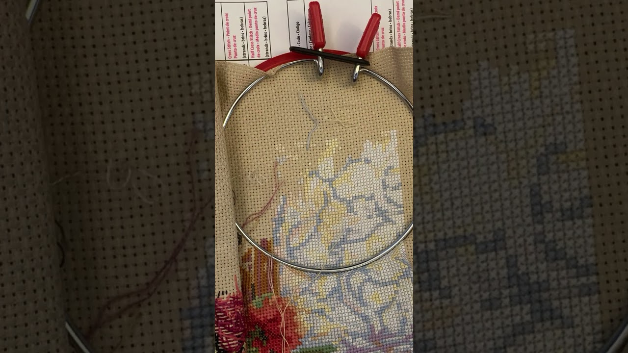 Cross stitch progress: hit the top corner #crossstitch