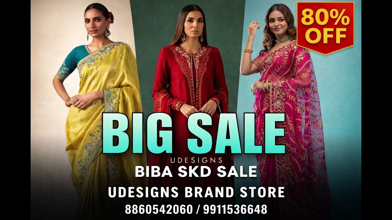 BIBA SKD SALE || UNSTITCHED SUITS || UDESIGNS WOMEN INDIA