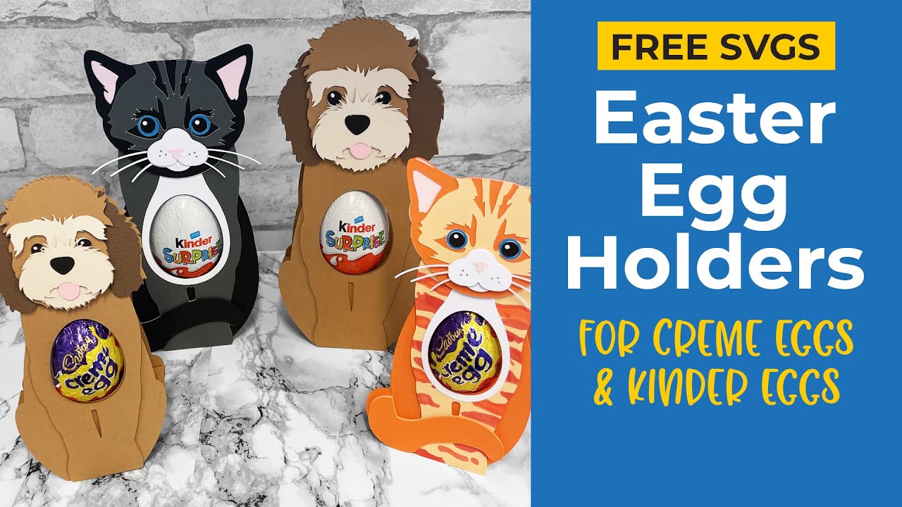 Free Egg Holder SVGs 🐶 Cat & Dog Easter Egg Holders for Cricut