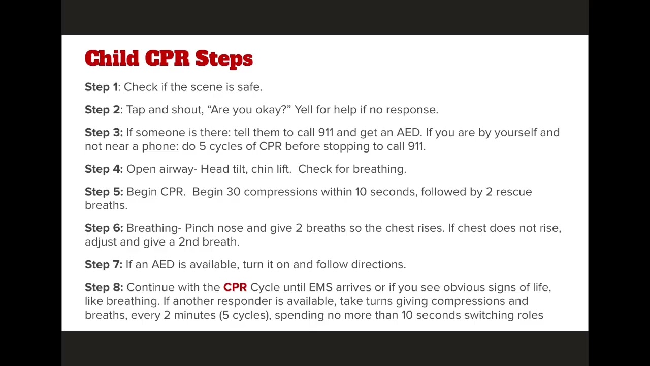 Child and Infant CPR