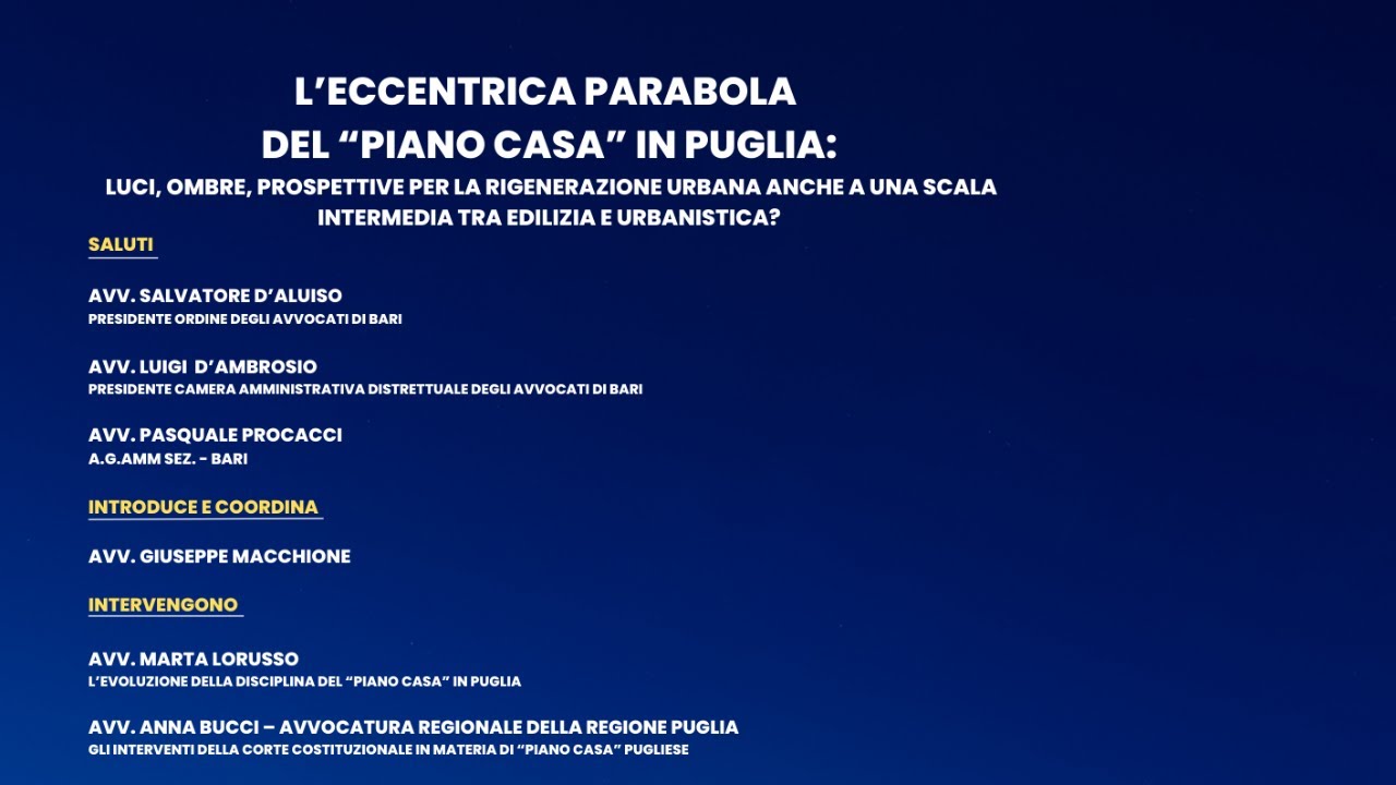 L’eccentrica parabola  del “piano casa” in Puglia, 20.06.2023.