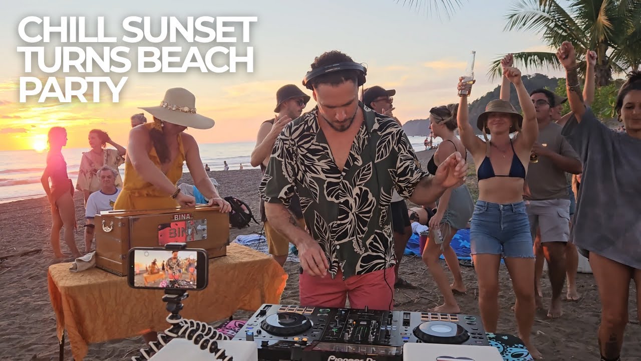 Sunset Turned Into a Beach Party in Costa Rica 🌅 | Playa Jacó Beach House DJ Set