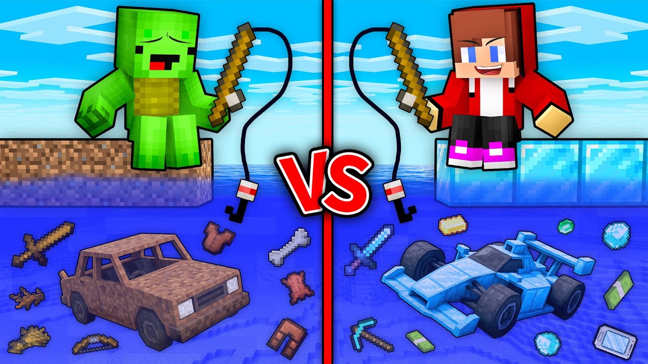 Mikey 1$ vs JJ 1,000,000$ Fishing Items in Minecraft - Maizen