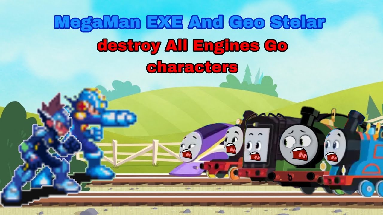 MegaMan EXE and Geo Stelar destroy All Engines Go characters