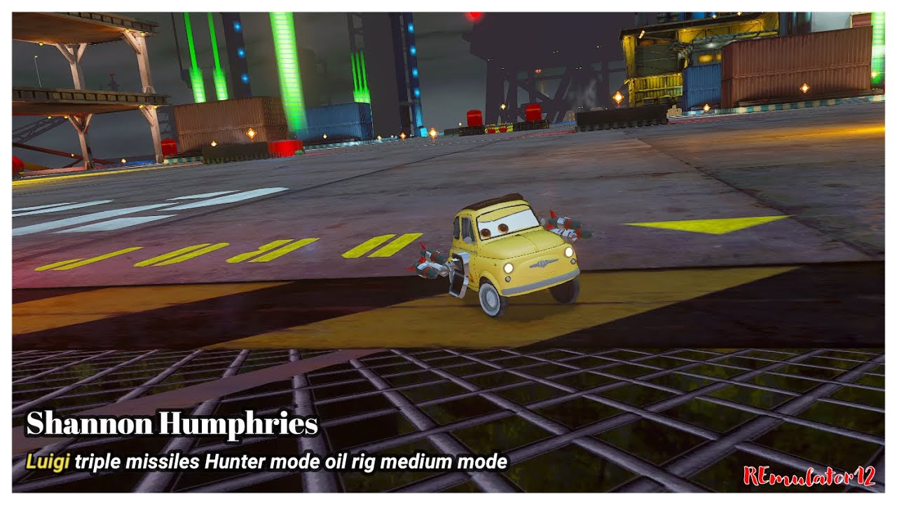 Cars 2 The Video Game | Luigi - Hunter Mode (Troika Missiles) | Oil Rig Arena (Medium Mode)