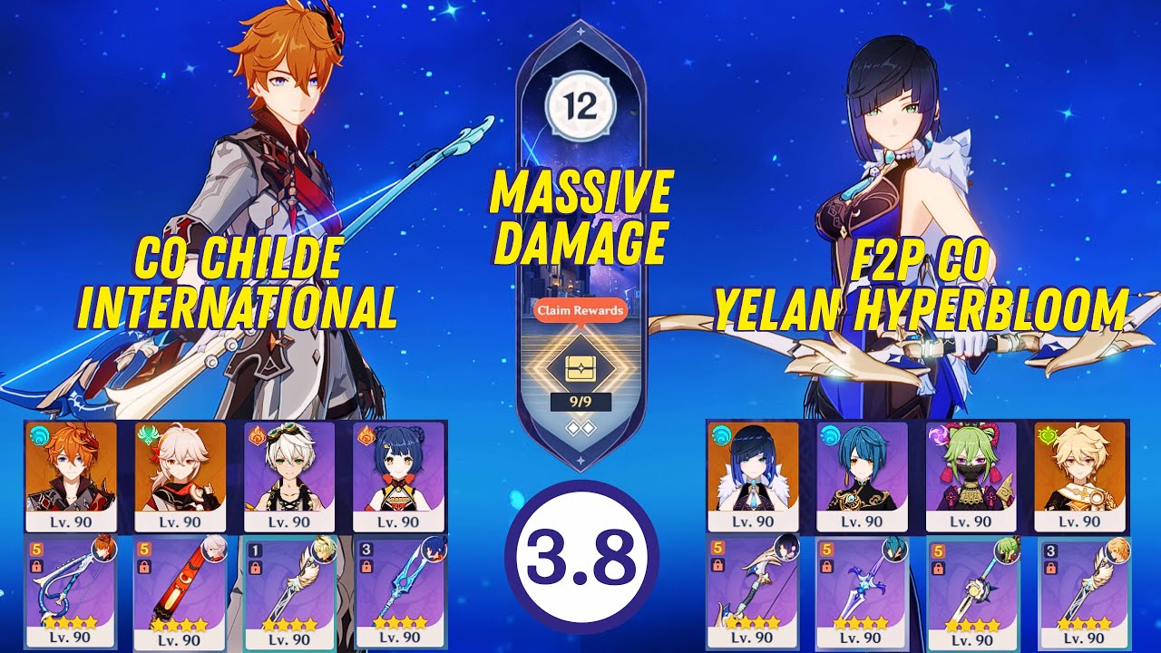 C0 Childe International & F2P C0 Yelan Hyperbloom Spiral Abyss 3.8