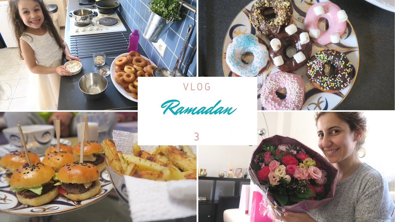 Ramadan Vlog 3 || ،؟و شكون جاب لي الورد !! إيناس غادي توجد معايا شهيوات الفطور ، وصفة سهلة للبرغر