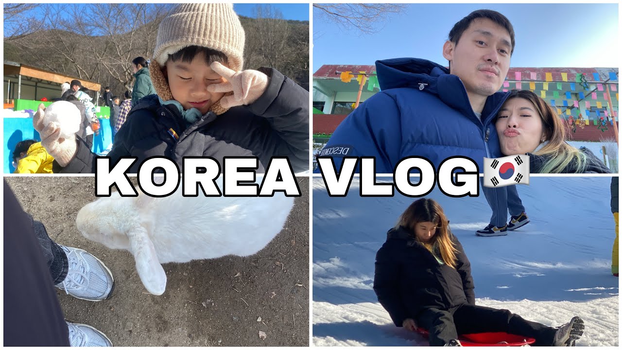vlog🇰🇷:искусственный снег за 40$❄️/долина кроликов🐇/выходной с семьей в корее 👨‍👩‍👦🇰🇷