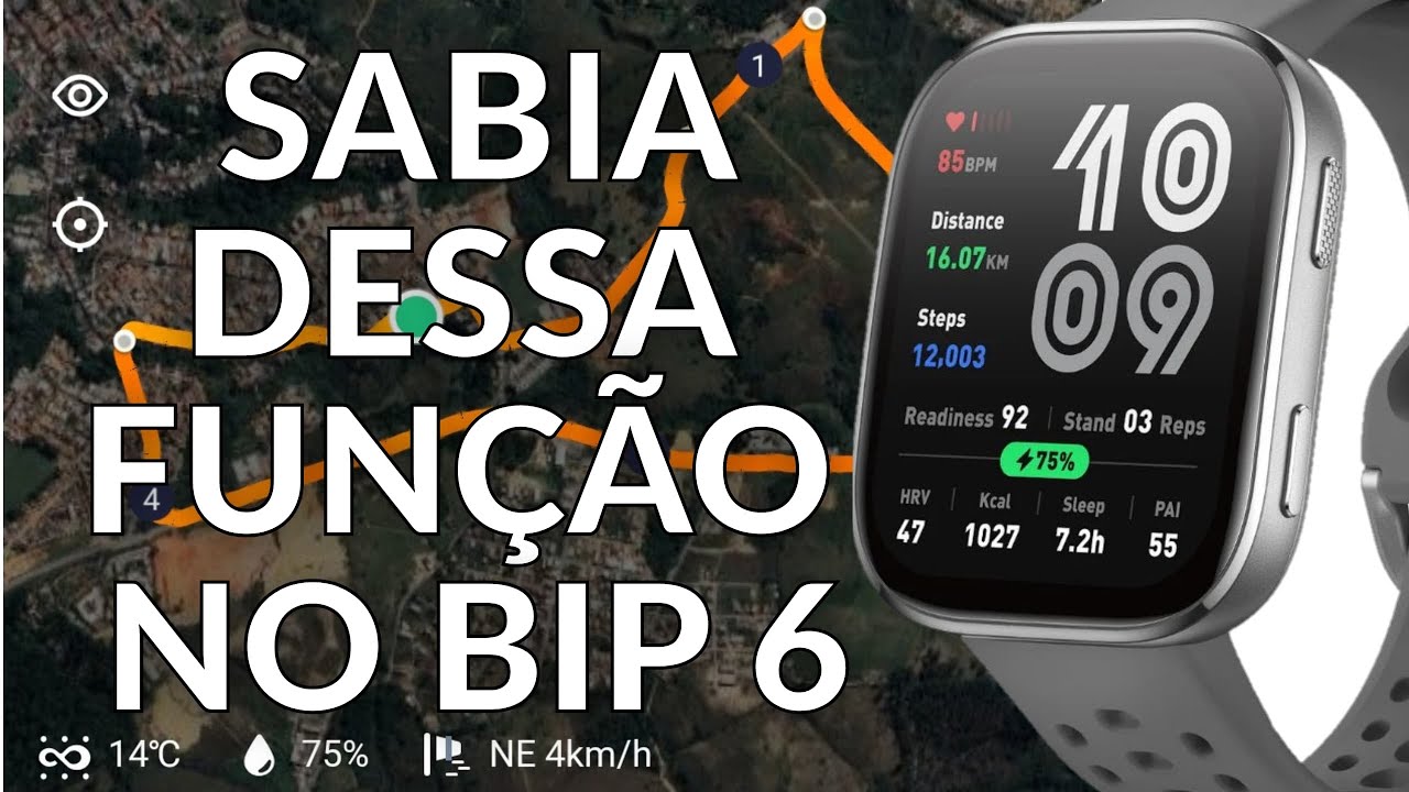 O AMAZFIT BIP 6 TEM UMA FUNÇÃO INCRÍVEL QUE VOCÊ AINDA NÃO CONHECE! SIGA UMA ROTA GPX PELA TELA DELE