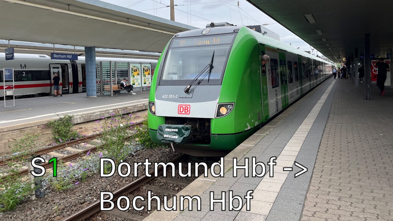 Die Mitfahrt mit der S1 von Dortmund Hbf bis Bochum Hbf