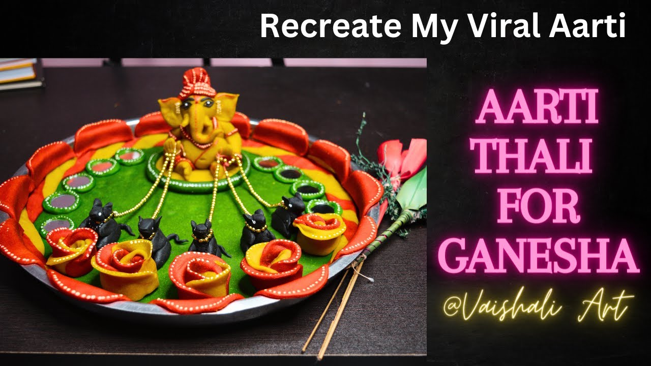 Viral Aarti thali decoration Recreate for ganesh chaturthi #mycreation  #aartithalidecorationideas