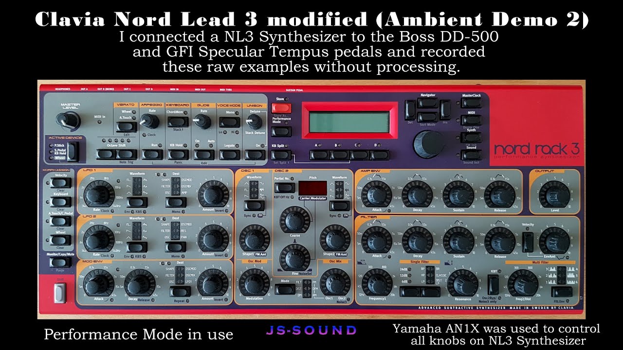 Clavia Nord Lead 3 Ambient Demo 2 Boss DD-500 & GFI Specular Tempus
