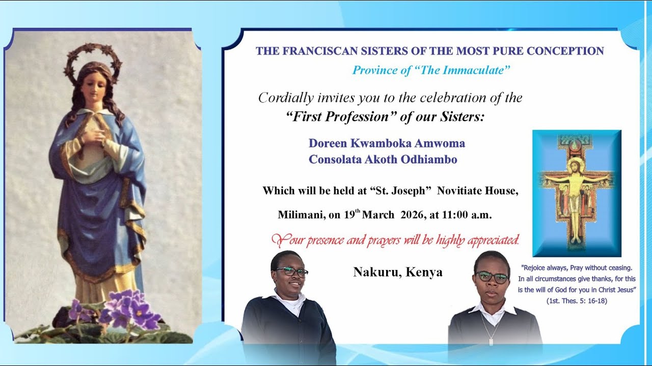 19-03-2026 | LIVE | First Profession of Sr.Doreen Kwamboka & Sr.Consolata Akoth.