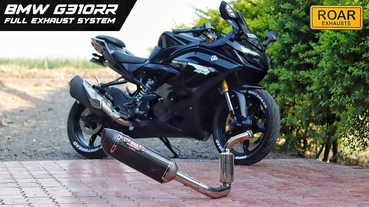 BMW G310RR full system exhaust | Roar Exhausts Single cat resonator bend pipe