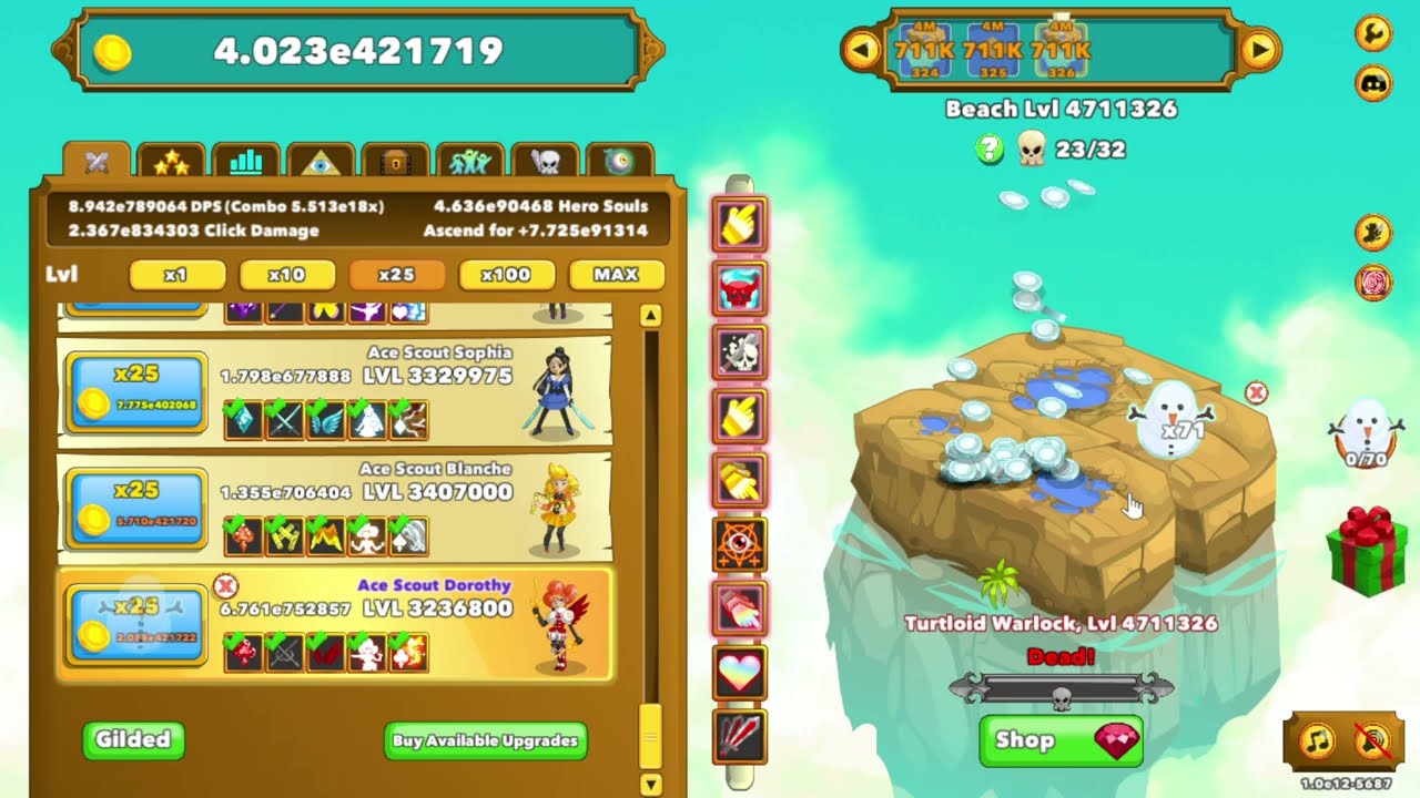Clicker Heroes - Unlocking Dorothy5 (the last upgrade)