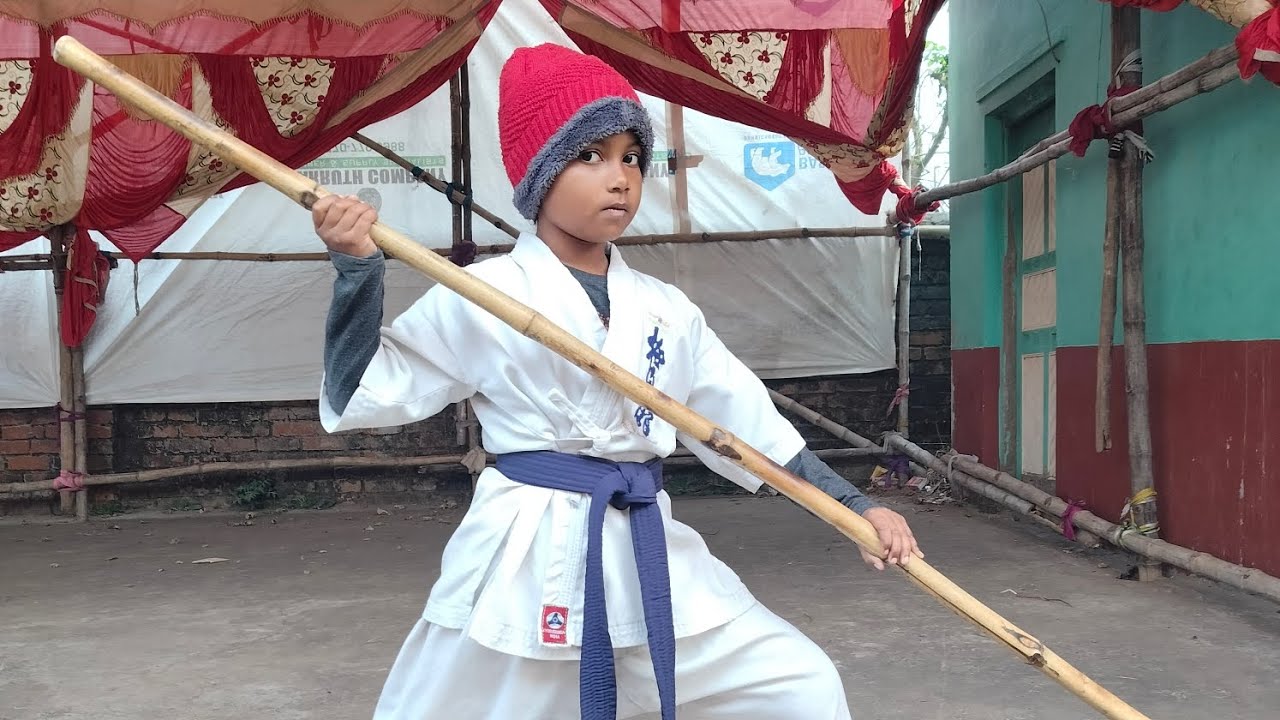 Stick Kata #video #kata #karate #kyokushin #kungfu #youtube #stick #lathi_khela #vlog#school  #rells