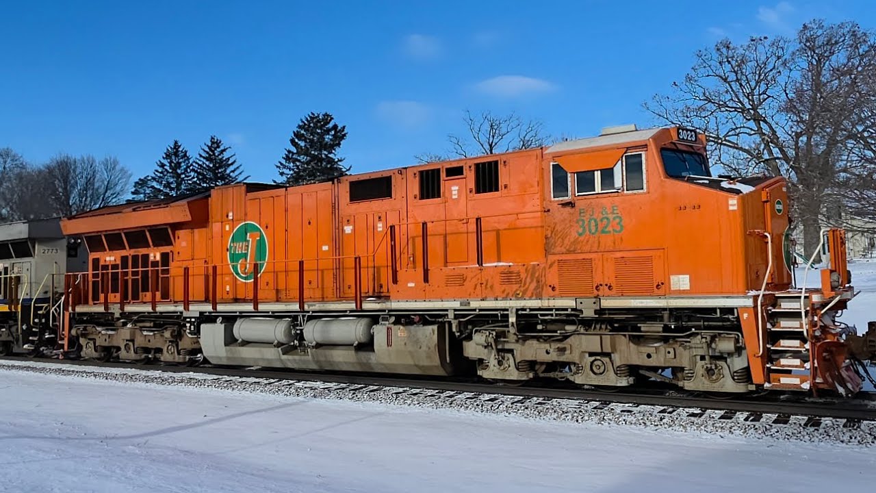 Canadian national westbound A491 2773+EJE HU 3023 Bancroft Michigan January 1 2026