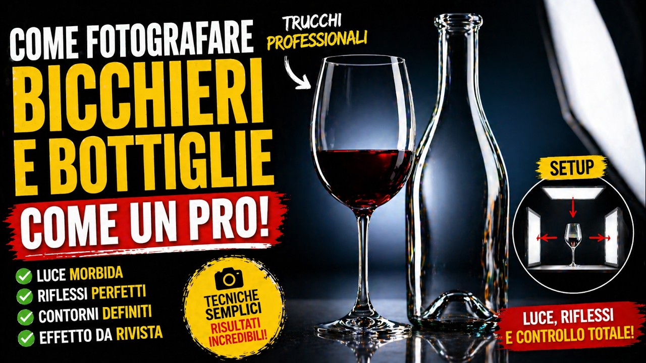 #03 TRASPARENZE E RIFLESSI PRATICA fotografare bottiglie e bicchieri