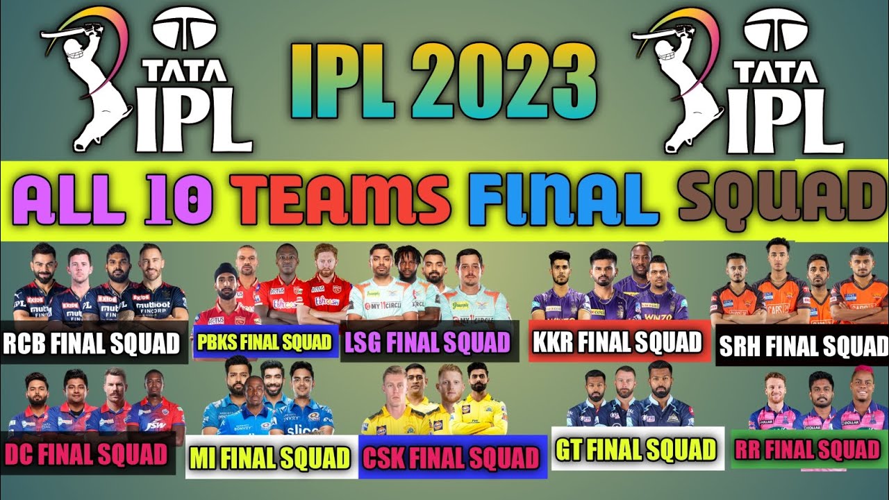 IPL 2023 All Team Final Squad | IPL All 10 Teams Players List | RCB,CSK,MI,DC,PBKS,KKR,GT,SRH#ipl