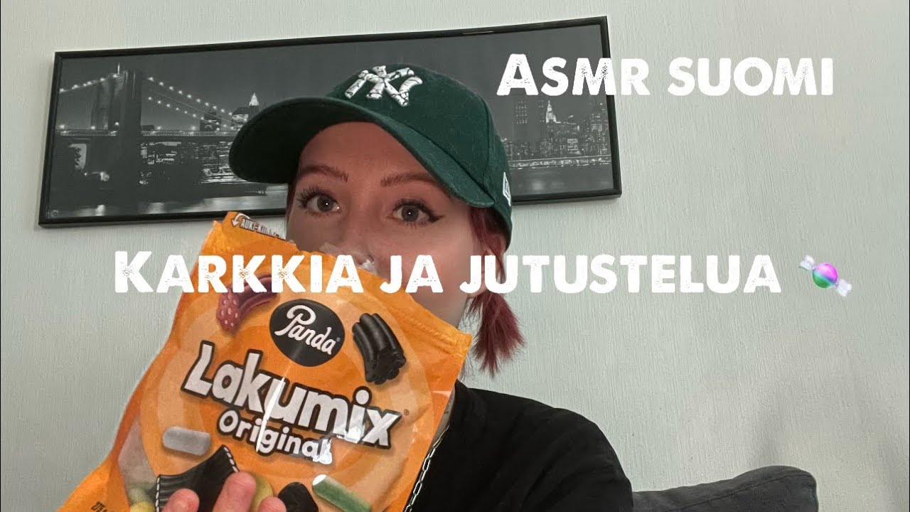 ASMR SUOMI - Karkin syöntiä & jutustelua 🍬