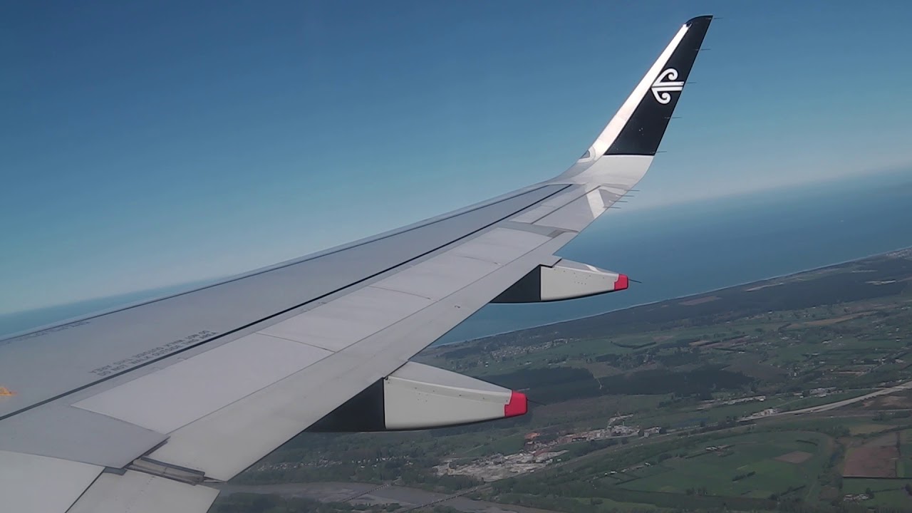 Air New Zealand A320 departs from Christchurch (NZ)