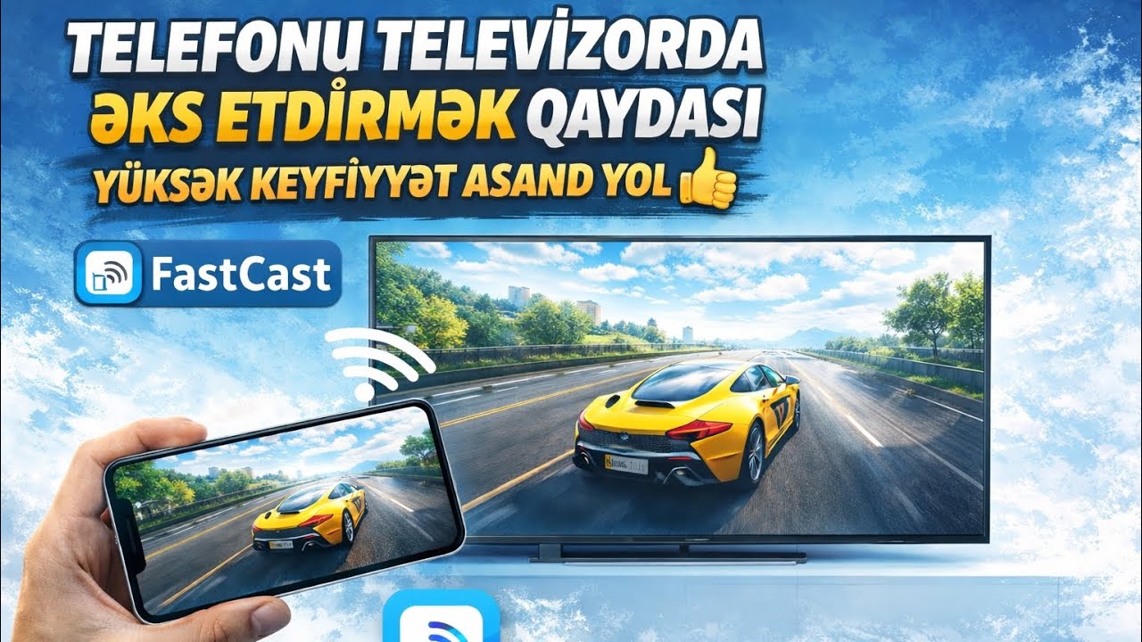 Telefonu Televizora Əks Etdir! 🔥 FastCast ilə Asan və Sürətli Yol 100% Işləyir FULL IZAH 
