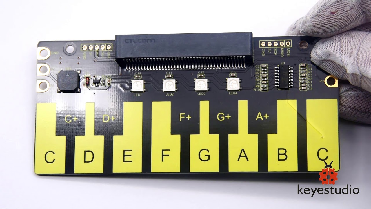 KS0440 Keyestudio Piano Shield for Micro:bit (Black and Eco-friendly)