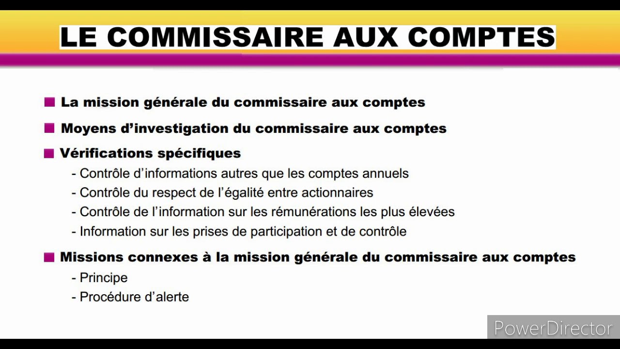 Le commissaire aux comptes